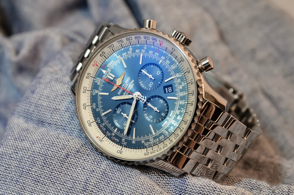 Aurora Blue Dials Breitling Navitimer 01 Fake Watches