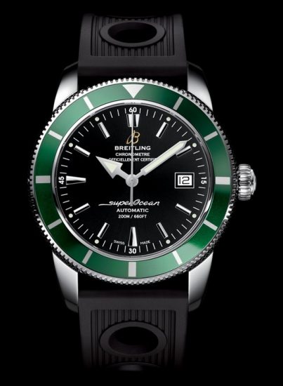 Breitling Superocean Heritage Fake Watches With Green Bezels For Young Men